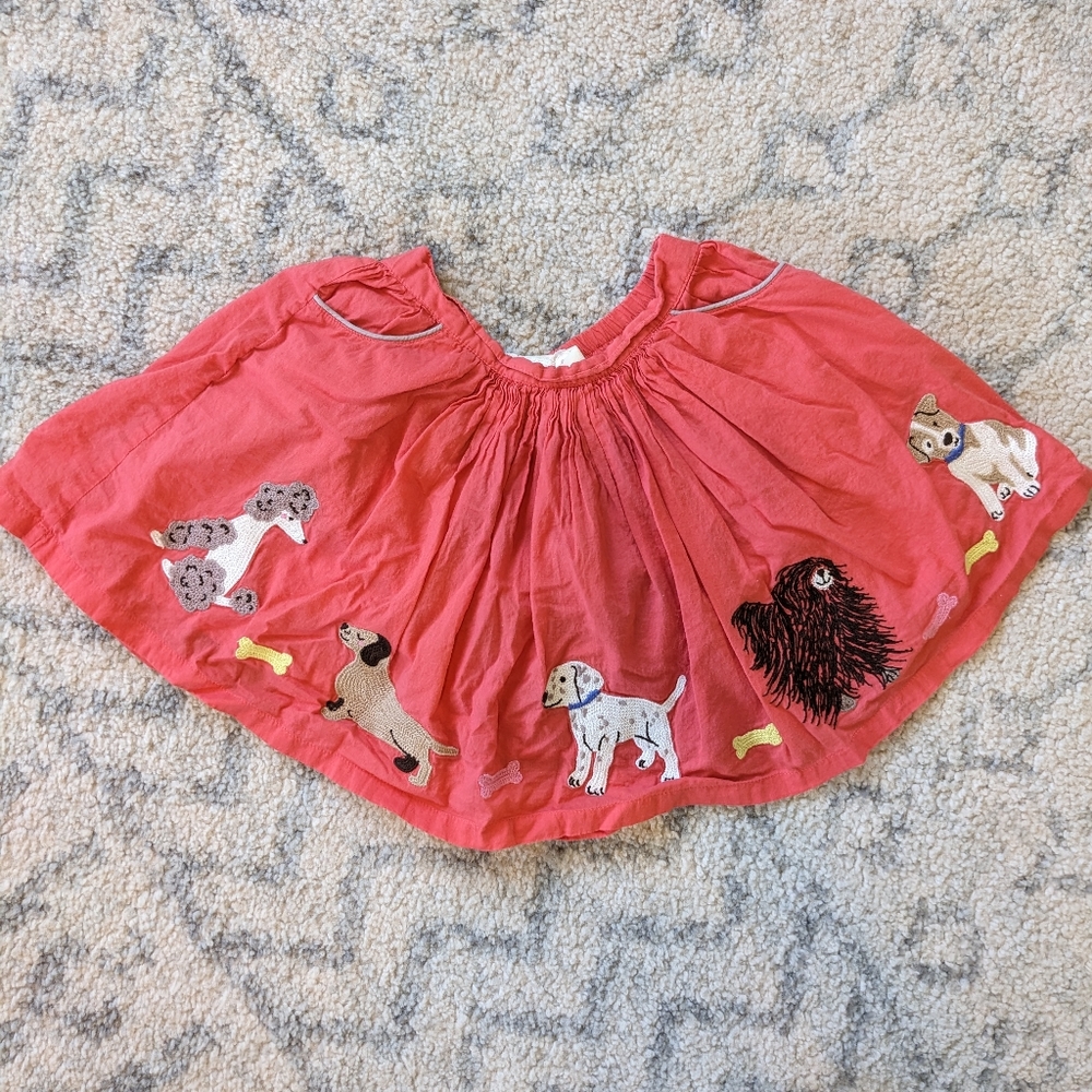 Mini Boden Dog Embroidered Skirt, size 5-6yrs